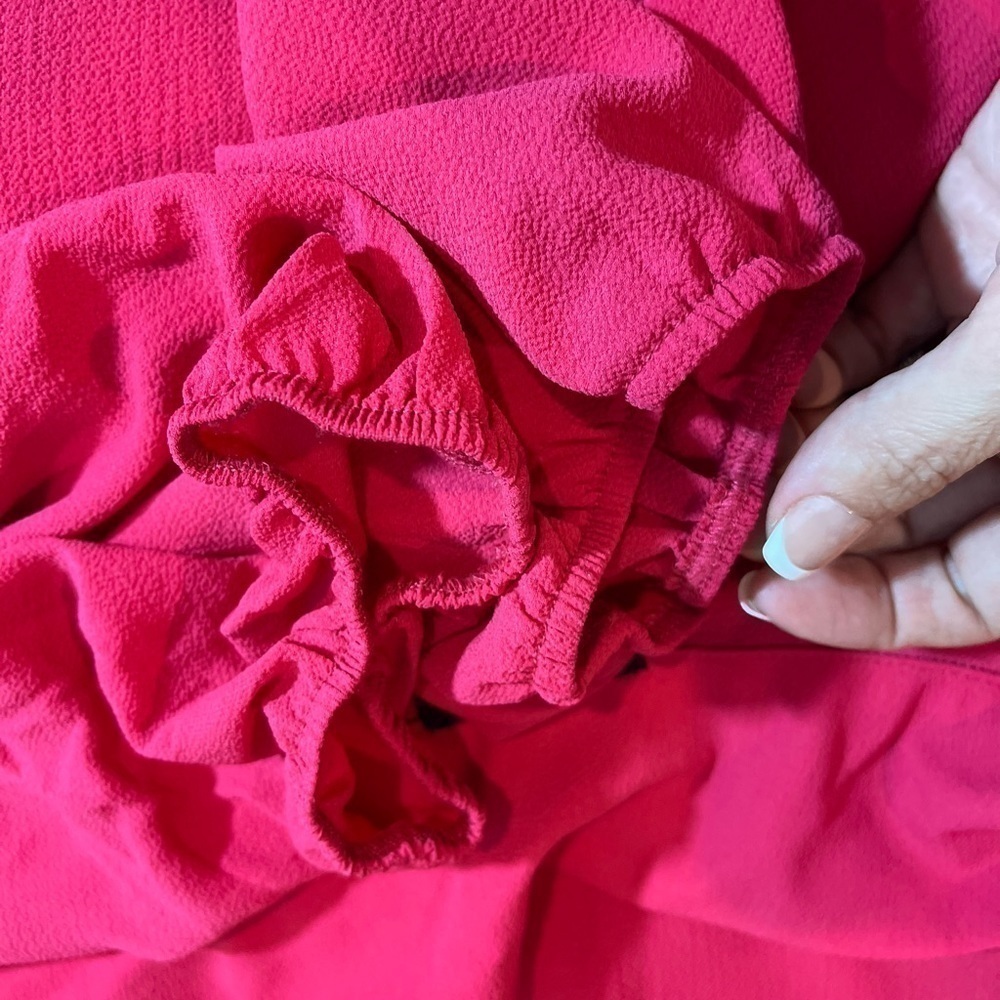 Fuchsia Pink Crepe Tie Front Peplum Jacket, size 5 lightweight, Barbie core - Picture 11 of 13